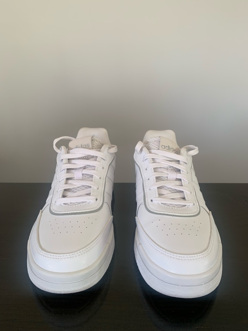 adidas Women's Postmove SE White Sneakers with blue and Iridescent Heel Accents - Picture 3 of 14
